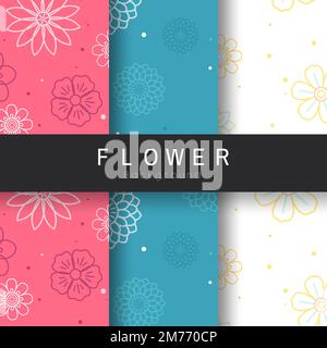 Floral background vector set Stock Vector