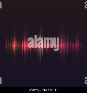 Red sound wave equalizer vector design Stock Vector