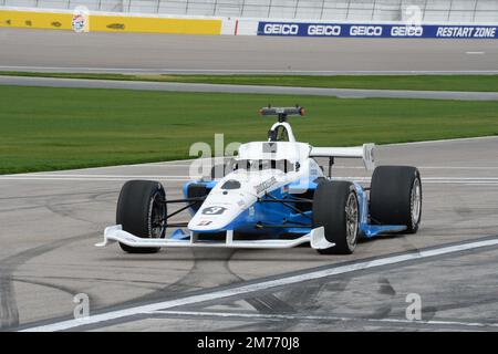 Las Vegas, USA. 07th Jan, 2023. In a competition of autonomous racing cars at the technology trade fair CES, the vehicle of the Technical University of Munich is on the race track. (to dpa: TU Munich again with second place in robot car race) Credit: Andrej Sokolow/dpa/Alamy Live News Stock Photo