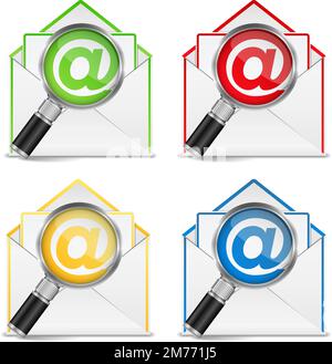 Envelope with new email, vector eps10 illustration Stock Vector