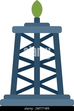 Eco petrol tower icon flat vector. Environmental clean. Ecology safe isolated Stock Vector