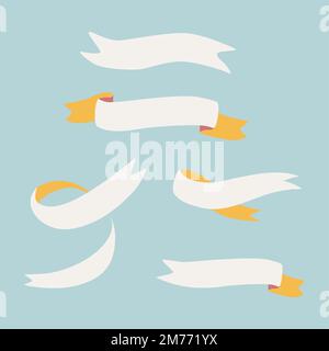 Set of blank ribbons vector Stock Vector