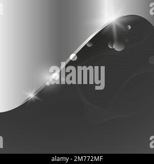 Silver wave abstract background vector Stock Vector