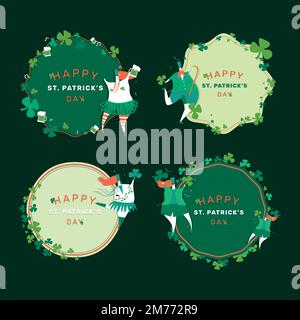 Happy St. Patrick's Day greeting cards vector Stock Vector