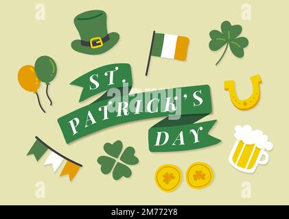 St.Patrick’s day icons set vector Stock Vector