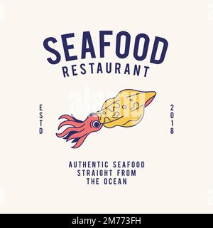 Seafood restaurant text design vector Stock Vector