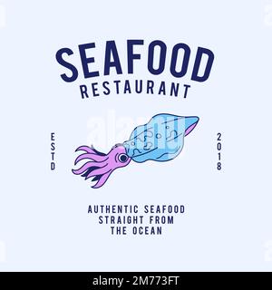 Seafood restaurant text design vector Stock Vector