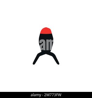 Rocket icon. Simple style space science poster background symbol. brand logo design element. Rocket t-shirt printing. Vector for sticker. Stock Vector