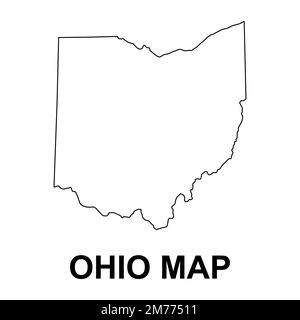 Ohio map shape, united states of america. Flat concept icon symbol vector illustration . Stock Vector