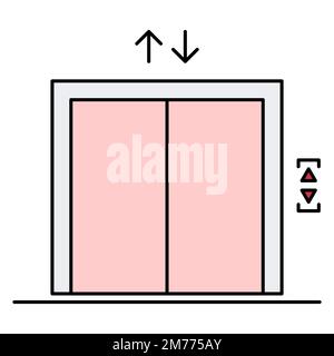 Lift elevator icon, graphic design entrance sign, building doorway symbol vector illustration . Stock Vector