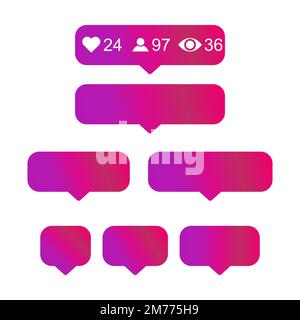 Set of Interface buttons for web design, social media icon symbol , vector illustration . Stock Vector
