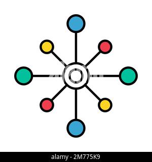 Multichannel digital design icon, omnichannel flat web symbol, internet vector illustration . Stock Vector