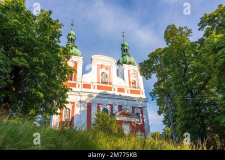 Krnov (Jägerndorf): Church of Our Lady of the Seven Sorrows on Cvilín  (Kostel Panny Marie Sedmibolestné a Povýšení svatého Kříže na Cvilíně) in , Mor Stock Photo