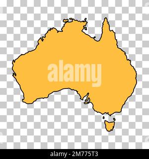 Australia map icon, geography blank concept, isolated graphic background vector illustration . Stock Vector