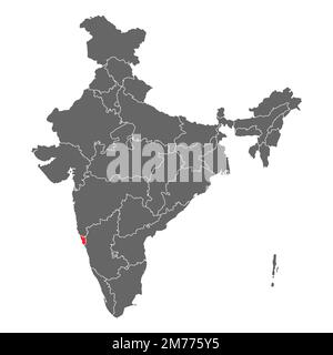 India map graphic, travel geography icon, indian region GOA, vector illustration . Stock Vector