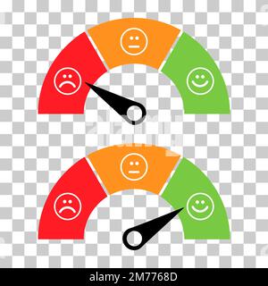 Set of customer satisfaction meter icon, graph rating measure business ...