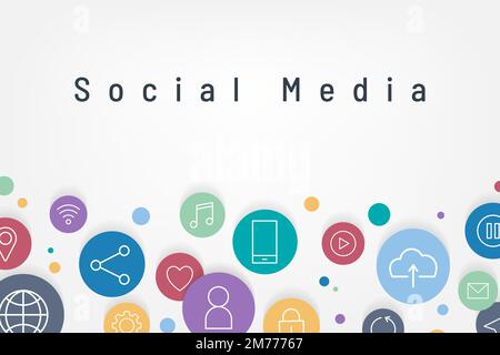 Colorful social media icons background vector Stock Vector