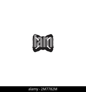 Bow tie icon. Simple style man fashion poster background symbol. Bow tie text frame. Bow tie logo design element. Bow tie t-shirt printing. Vector for Stock Vector