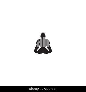 Yoga icon. Simple style yoga course big sale poster background symbol. Yoga course brand logo design element. Yoga t-shirt printing. Stock Vector