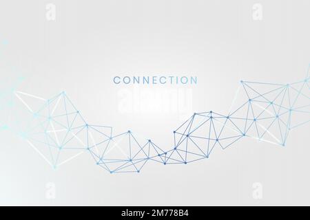 Blue connecting dots technology background vector Stock Vector