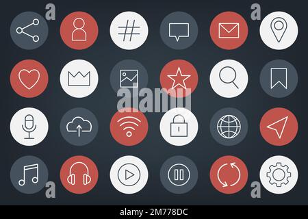 Social media icons set vector Stock Vector