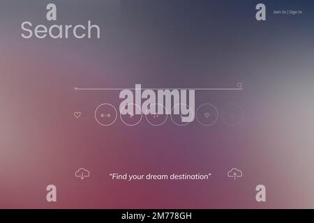 Find your dream destination on a search engine vector Stock Vector