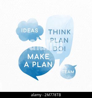 Business blue speech bubble vectors set Stock Vector