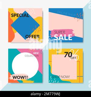 Sale template banner set vector Stock Vector
