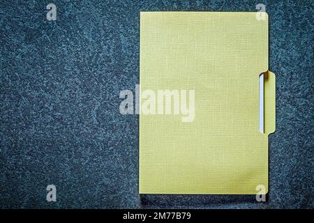 Office folder on black background. Stock Photo