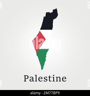 Palestine Map flag Vector illustration eps 10 Stock Vector