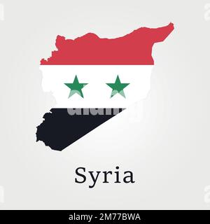 Flag Map of Syria Stock Vector