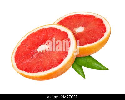 Pink grapefruit isolated on white background Stock Photo