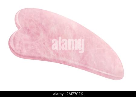 Rose quartz wellness and beauty massage stone isolated on white background Stock Photo
