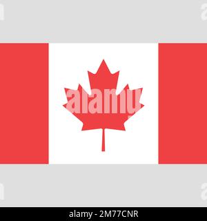 Canada flag vector illustration isolated on white background, Vector of Canada flag. Stock Vector