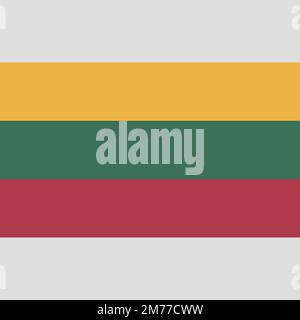 National and civil flag of Lithuania. Official colors. Correct proportion. Vector illustration Stock Vector