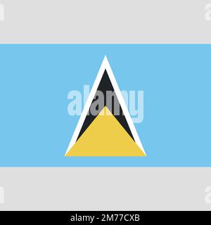 Simple flag of Saint Lucia. Correct size, proportion, colors Stock Vector