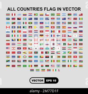 All official national flags of the world . circular design . Vector . Stock Vector