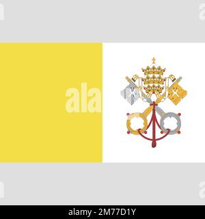 Vatican City Holy see flag on leather texture - world flag leather textured Stock Vector