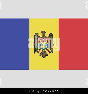 Moldova. National flag. Icon. Symbol. Vector illustration on white background. Stock Vector