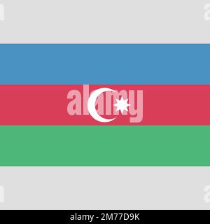 Flag of Azerbaijan, icon illustration. Azerbaijan Republic official flag icon Stock Vector