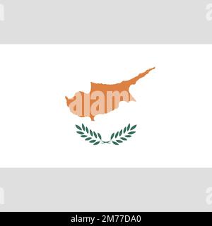 Cyprus flag national Europe flat icon, European illustration vector Stock Vector