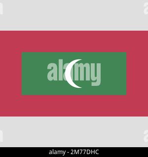 Maldives flag, official colors and proportion correctly. National United Arab Maldives flag. Vector illustration Stock Vector