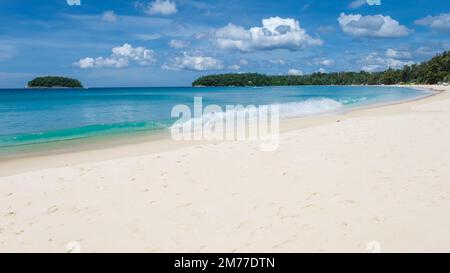 Kata beach Phuket Thailand on a sunny day with a blue sky. Stock Photo