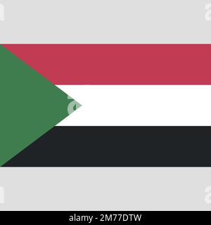 Sudan flag. Illustration of Sudan flag vector in flat style for web and digital Stock Vector