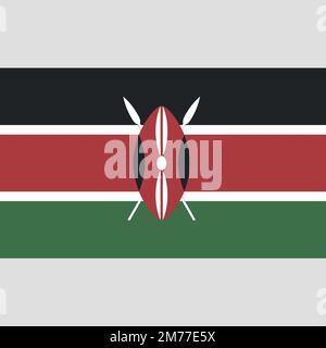 original and simple Kenya flag isolated vector in official colors and Proportion Correctly Stock Vector