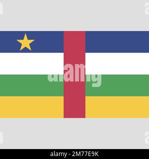 original and simple Central African Republic flag isolated vector in official colors and Proportion Correctly Stock Vector