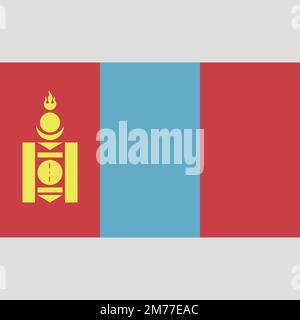 National Mongolia flag, official colors and proportion correctly. National Mongolia flag. Vector illustration. EPS10. Mongolia flag vector icon. Stock Vector