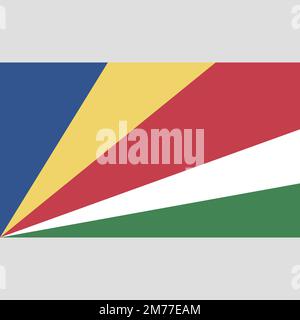 Seychelles flag. Official colors. Correct proportion. Vector illustration Stock Vector