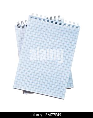 Set of checked notebooks isolated on white. Stock Photo
