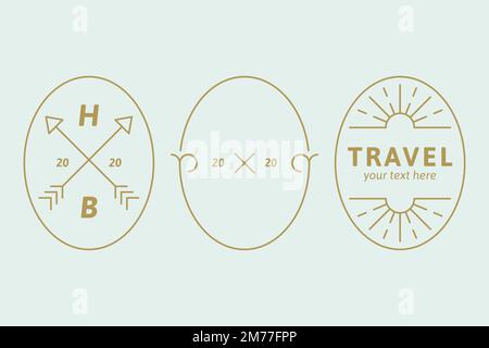 Yellow badge vectors collection on a blue background Stock Vector